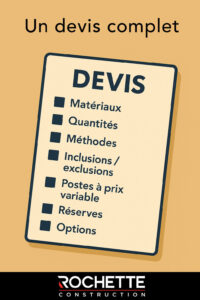 Un devis de construction détaillé